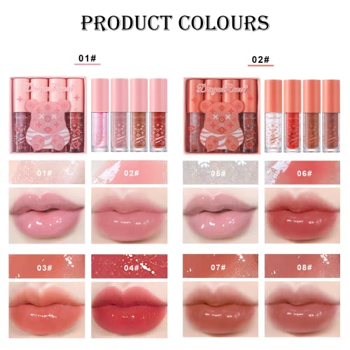Mrettick 8 Cores Shimmer & Matte Lip Gloss Conjunto