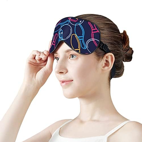 BOWLING PIN Ball Sleep Máscara de capa noturna olho para homens bloqueia a luz para a tira ajustável