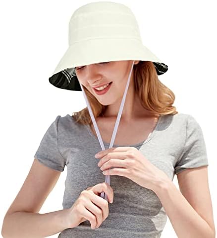 Chapéus de balde de tartan xadrez para feminino para mulheres primavera na primavera verão rolável