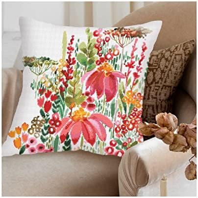 RTO Cross Stitch Cushion Kit Flowers Countled Pattern 40 x 40 cm