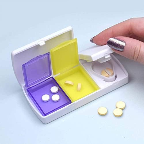 Caixa de comprimidos de Azeeda 'açafrão' com divisor de comprimidos