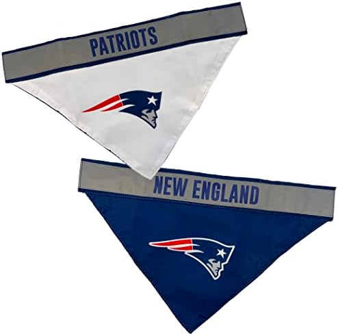 Pets First NFL New England Patriots Tie Bandana, Large/X-Large. Coltana reflexiva de futebol de cachorro