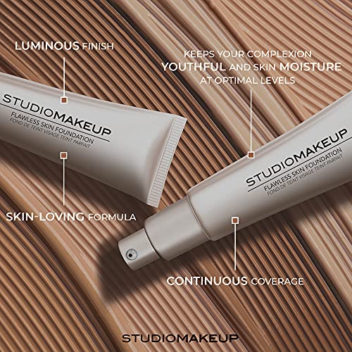 Fundação de pele impecável Studiomakeup com ácido hialurônico para a pele hidratante - Fundação radiante e hidratante