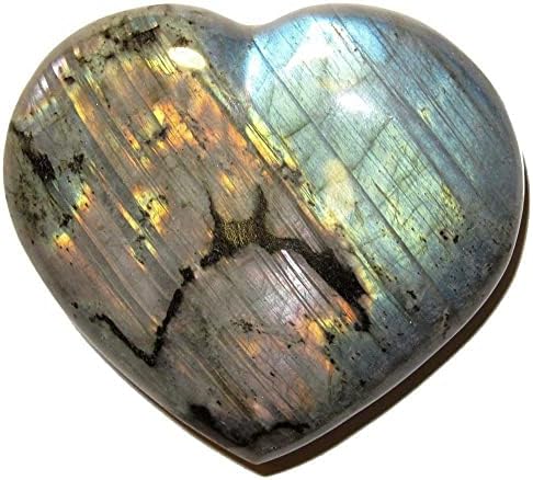 Cristais de cetim Labradorita Coração Super Rainbow Love Beauty Stone 5.25-5,5 polegadas