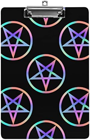 Magic Bright Bright Pentagram Acrylic Clipboards com clipe de metal 12,5 x 8,5 polegadas CLIP CLIP PROMOCIDADE