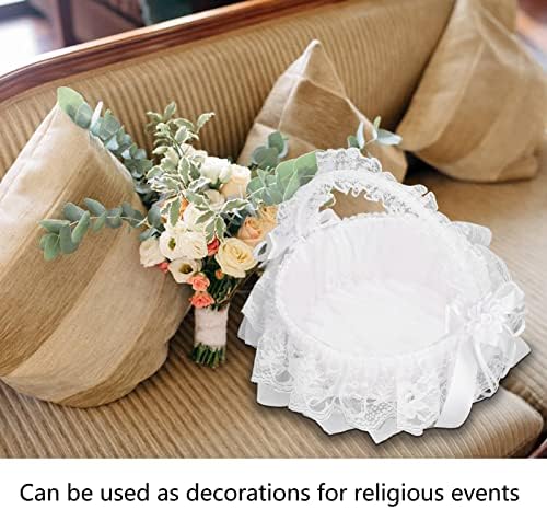 BuyWeek Wedding Flower Girl Basket, Basket Basket Bride Decoração da mão com maça