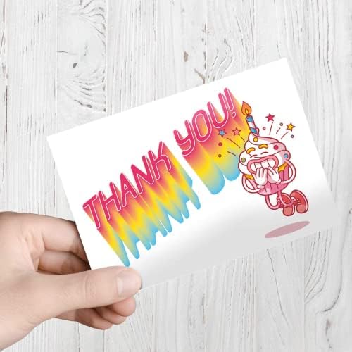 MDMprint Cards de agradecimento, inclui cartões em branco e envelopes com adesivos, 4 x 6, Design Funky Perfeito para qualquer ocasião, bolsas de presente