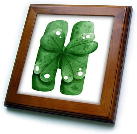 3drose St Patricks Sweets Monogram Initial H - Ladristas emoldurados