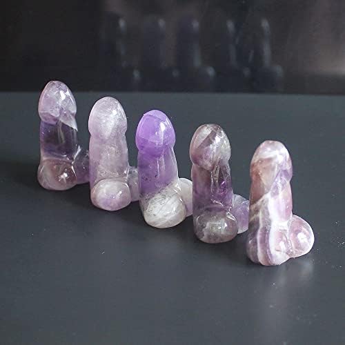 Hlbshi 5pcs mini esculpida em pedra preciosa de pedra de pedras preciosas Homem do pênis genital Testículo