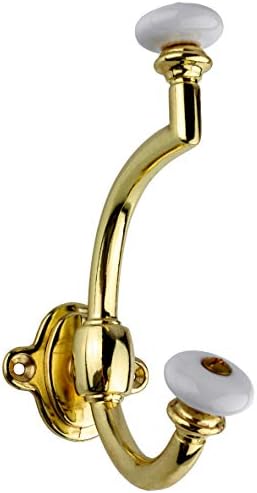 Brass de suprimento de hardware uniqantiq com chapéu de bola de cerâmica e gancho de árvore do salão