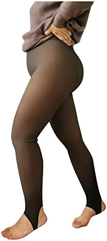 Leggings de estribo térmico de Zddo para mulheres plus size, inverno espesso quente translucentt meias