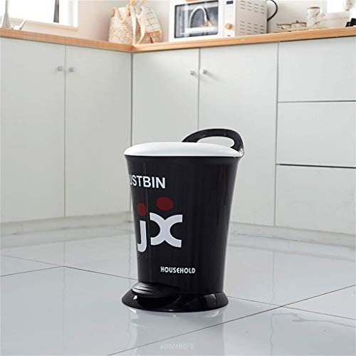 Lixo lxdzxy lata, lixeira com pedal com balde interno de plástico, 8 litros - preto, preto