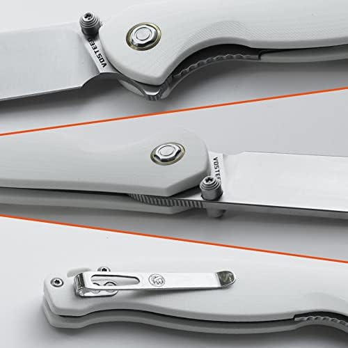 Vosteed Labrador Dobrando faca de bolso para homens com lâmina de cetim de 3,74 polegadas de 154 cm, faca de flipper