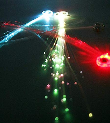 Luzes de cabelo LED de fibra óptica de fibra leve e luminosa - Barette multicolor - cores do arco