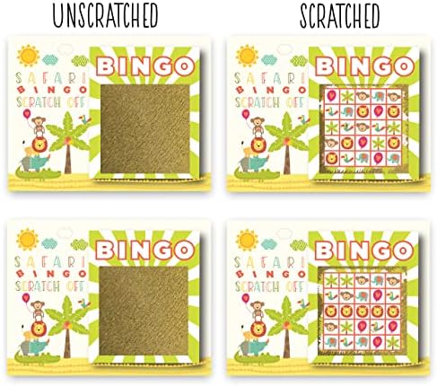 Baby Safari Bingo Baby Shower Party Scratch Off Scratcher Lottery Tickets Cards Friends Family 26