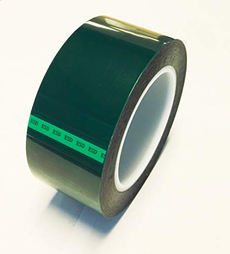 BERTECH ESD TAPE, 150 mm x 72 jardas, verde, filme de poliéster com adesivo de silicone