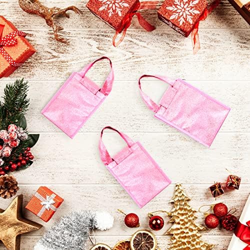 Bola de lancheira de glitter rosa Wangdefa Sparkle Glitter Pink Lanches Reutiliza Lunhantes Reutilizáveis ​​Bags Pink Hot Pink para mulheres