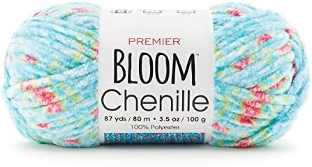 Premier Bloom Chenille Yarn, Floral Chenille Base Yarn, Super Soft 2099-07 Begonia