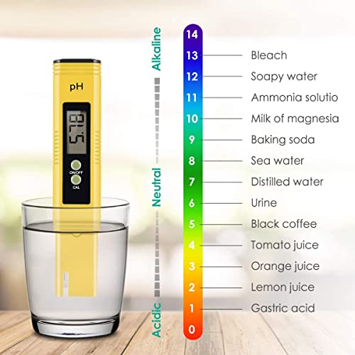 Medidor de pH digital, caneta do testador de pH com 0,01 alta precisão e 0-14 faixa de medição
