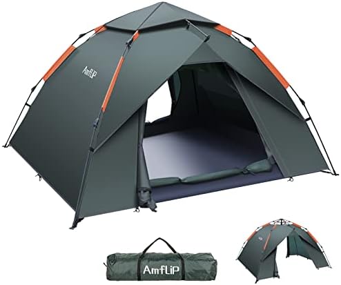 Tenda de acampamento amflip automático 2-3 homem pessoa instantânea tenda de tenda de pop up ultralight