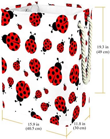 Ladybug unicey inserir padrões sem costura cesto de cesto de lavanderia para armazenamento bin cesto