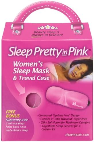 Hearos dorme bem em máscara de sono feminina rosa e caixa de viagem