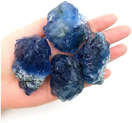 Binnanfang AC216 1PC Fluorite azul natural Cristal de círculos Raw Rough Rough Reiki Cura Home Decoração