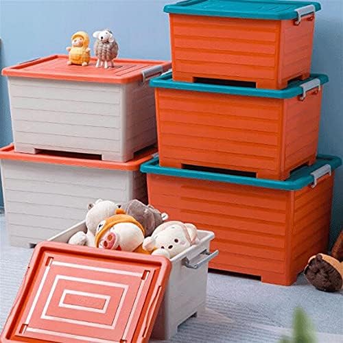 Caixas de armazenamento Wocoyo Caixas de armazenamento de grande capacidade, caixa de armazenamento de roupas, caixa de armazenamento de plástico, cesta de armazenamento de brinquedos, caixa de organização de armazenamento doméstico de dormitório, pode ser usado na cozinha, quarto