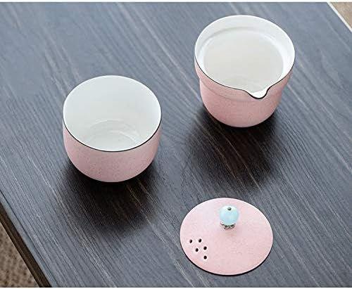 Chá Sizikato para um conjunto de bule e xícara, mini conjunto de chá portátil para escritório, ao ar livre, piquenique,