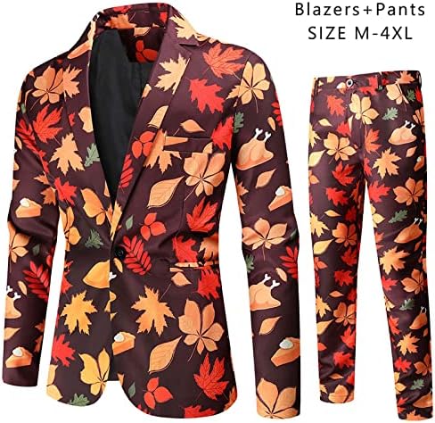 Sinzelimin Men Blazer floral e calças de terno 2pc Botão de moda Shawl Lapela Business Casual Casual Parkas Tops e calças de vestido