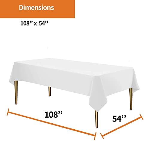 Dimensões da festa Tobeira de mesa de plástico descartável branca para mesas de retângulo Tables de mesa para