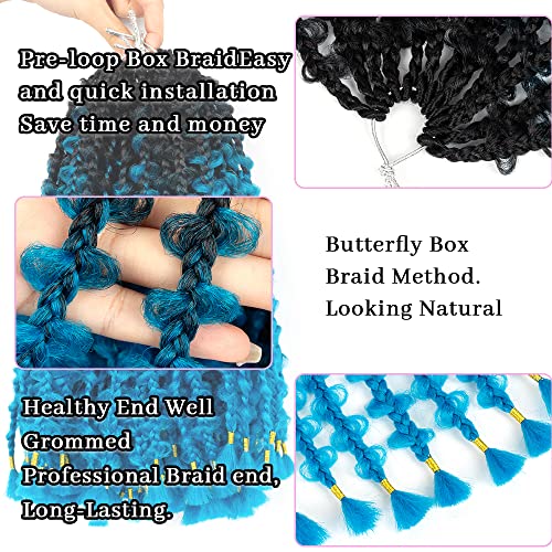 Umylar 24 polegadas Butterfly Box Braids Hair Crochet Hair 6 pacotes de deusa de crochê de crochê de crochê
