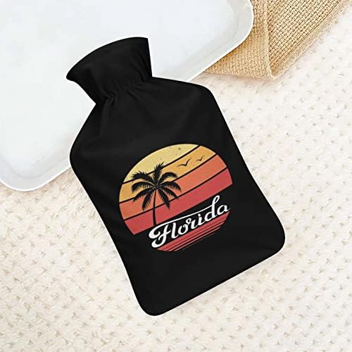 Florida Palm Sunset Sunset Plelight injeção de borracha saco de água quente portátil garrafa de água quente quente