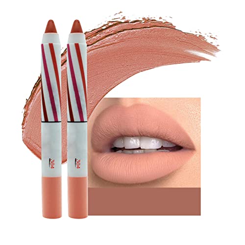EN COSMETICS GLITTER 2PC Lipstick Lápis Lip Lip Velvet Silk Lip Gloss Makeup During Lipering Lipliner Pen Sexy Lip Tint Cosmetic Novice