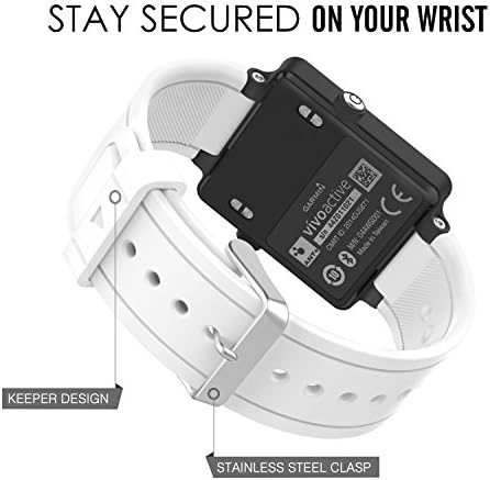 Banda de relógio Moko Compatível com Garmin Vivoactive, Bandas de fitness de substituição de silicone macio de pulseiras com fecho de metal para Garmin Vivoactive/Vivoactive Acetato Sports GPS Smart Watch