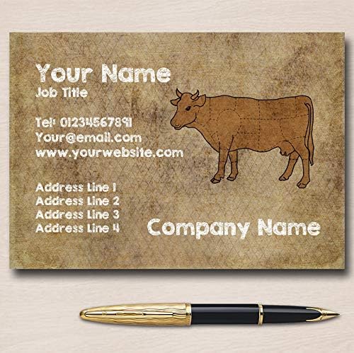 Cartões de visita personalizados de vaca de bife
