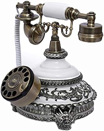 Telefone antiquado retrô Telefone europeu Antigo Dial rotativo Telefones Retro Folhida Telefone da mesa,