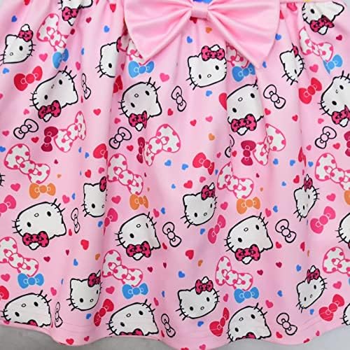 Vestido de garotas de gatos fofos egaeatu 2-8 anos vestido casual para crianças de anime japonês