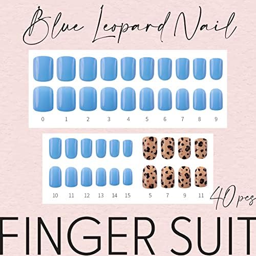 Caixão de Finger Suit de traje de dedo 40pcs, unhas falsas quadradas para mulheres projetadas para os dedos, as