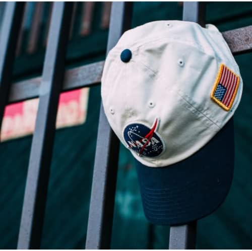 American Needle Nasa United Slouch Baseball Papai Buckle Strap Hat Hatory/Marinha