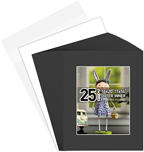 Golden State Art, 16x20 Mattes de imagens com corte de chanfro branco para 11x14 foto + backing + bolsas