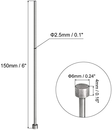 UXCELL PINS EIJEDOR STROTE, 2,5 mm dia. 65mn Aço redondo ponta redonda 150 mm de comprimento para manutenção