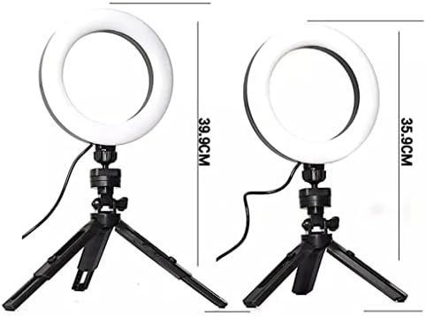 ZSEDP 6 polegadas mini diminuição de frio quente LED LED Câmera Anel Luz foto fotográfica Lâmpada de vídeo com tripé Tabela de anel