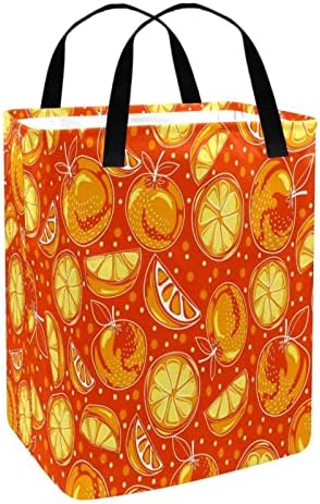 Clementine Pattern Padrão de Clementina amarelo cesto de roupa dobrável, cestas de lavanderia à prova