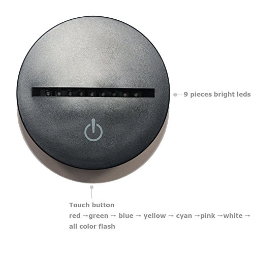 3D Lion Night Light Light USB Touch Switch Decor Tabel Desk Lâmpadas de Ilusão de Optical 7 Luzes de Cores Luzes