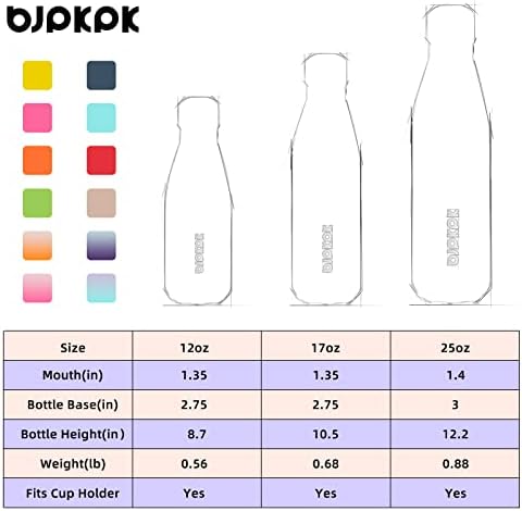BJPKPK 12oz garrafa de água infantil garrafas de água de aço inoxidável garrafa de água de metal isolada