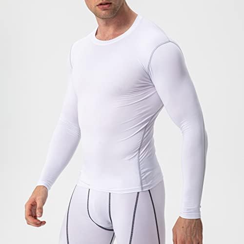 Camisas de compressão de manga longa atlética masculina camisetas de exercícios de exercícios