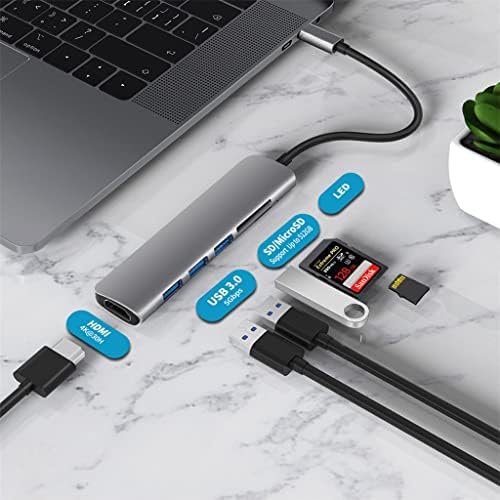 Hub genigw USB 3.1 Tipo-C para adaptador 4K Thunderbolt 3 USB C Hub com Hub 3.0 TF SD SD Slot
