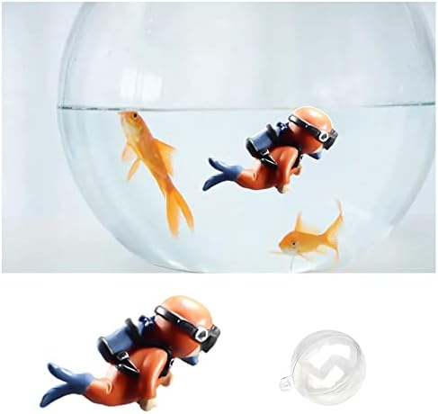 FZLMYANGNDQZ DIVER Figura Feliz tanques de peixes artesanais Ornamento de aquário de resina Aquário para