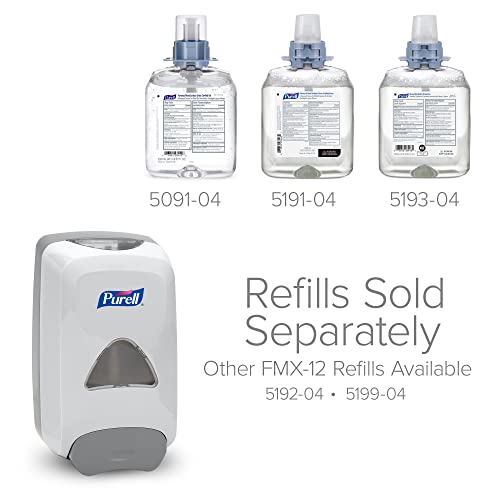 Purell FMX-12 Desnutador de espuma de desinfetante para as mãos Purell, White, dispensador para 1200 ml de refil de espuma de desinfetante para Pureell FMX-12-5120-06